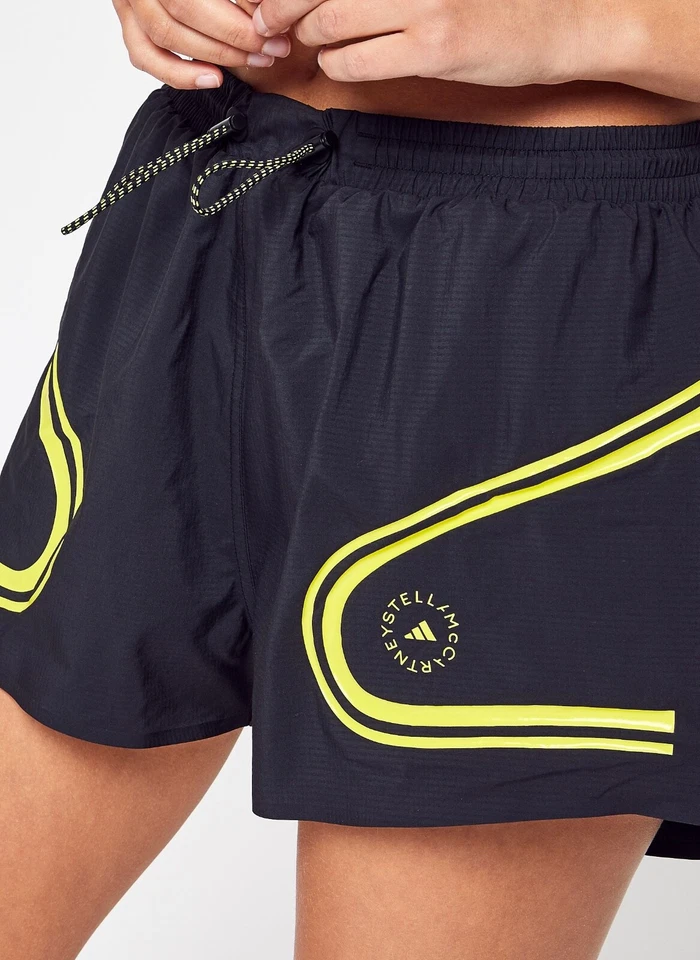 ADIDAS PAR STELLA MCCARTNEY Short De Course TRUEPACE NOIR / JAUNE - Photo 4/4