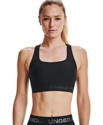 Under Armour 1361034-001 Womens Black Compression Crossback Mid Sports ...