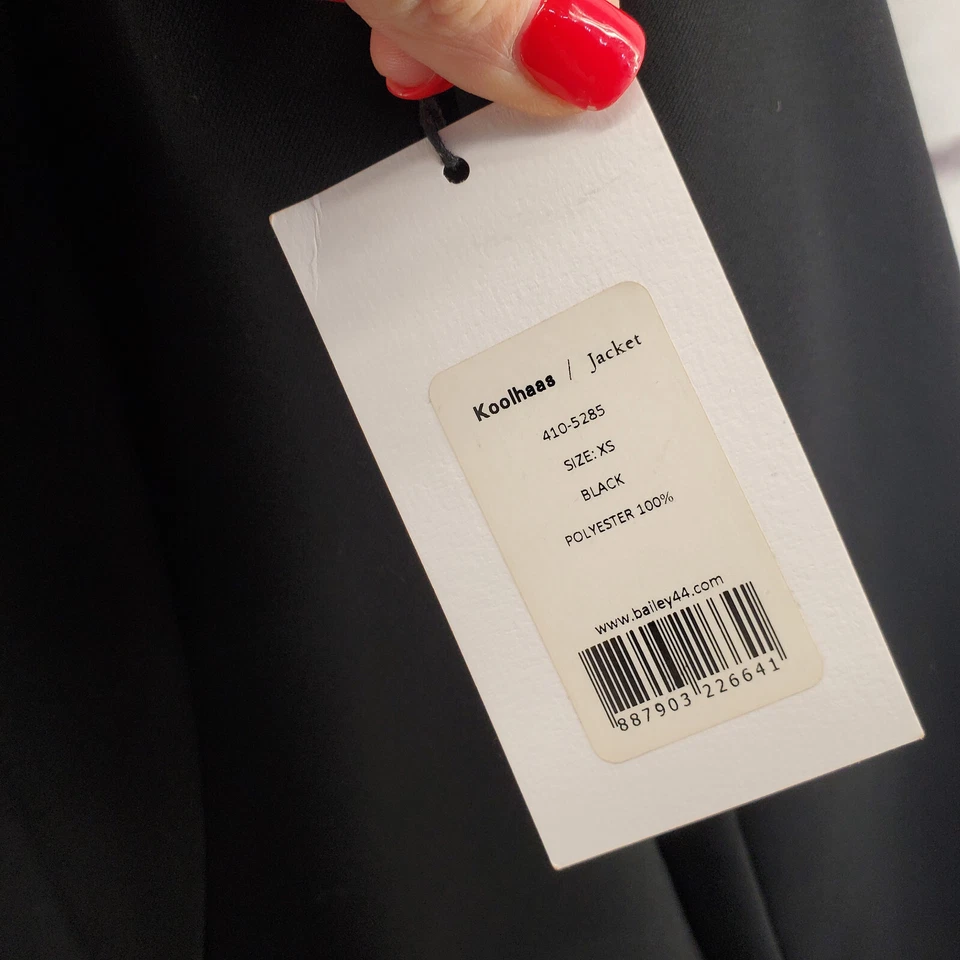 Chaqueta Bailey 44 para mujer XS Blazer recortado espalda a ganchillo negra nueva con etiquetas Foto 3 de 4