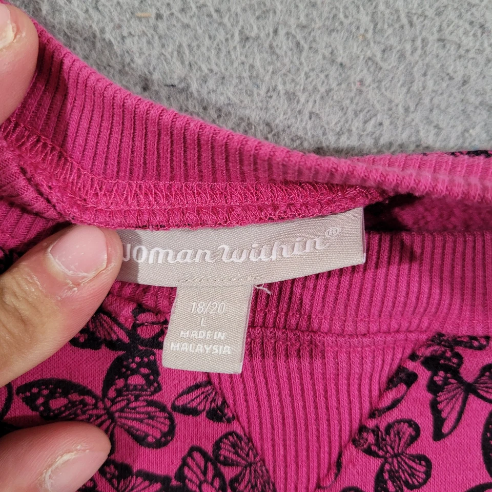 Женщина в толстовка женщин 18/20 большой розовый черный пуловер свитер - Изображение 2 из 4