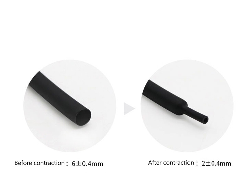 31 Ratio Heat Shrink Tube Without Adhesive Black Waterproof Heatshrink