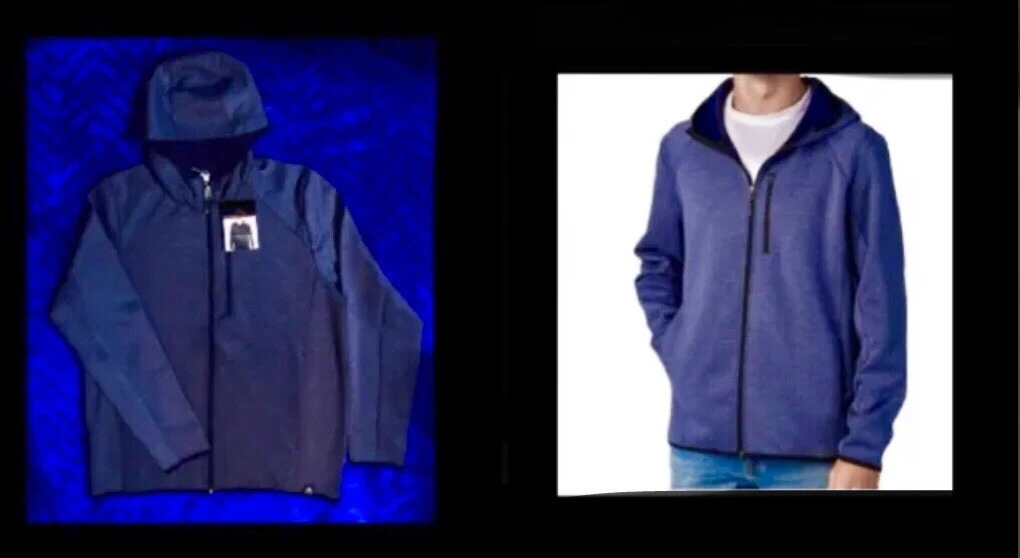 Zeroxposur Men's Full Zip Lightweight Tech Hoodie,Size Small,Retail $80,blue