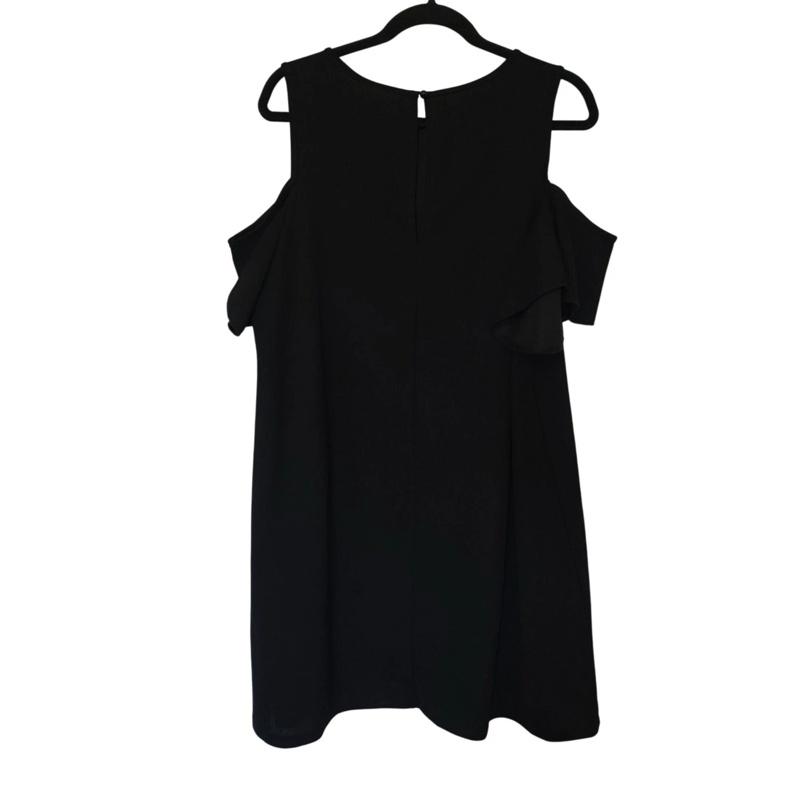 Abito Kate Spade Shift Donna Xl Spalla Fredda Increspato Nero Buco della Serra Classico Tempo