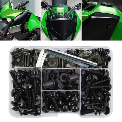 190× Complete Motorcycle Fairing Bolts Kit Panel Speed Clip Fastener Screw Set