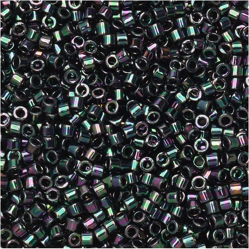 Miyuki Delica Seed Beads 11/0 Metallic Purple Green Gold Iris 7.2 Grams - Image 3 of 3