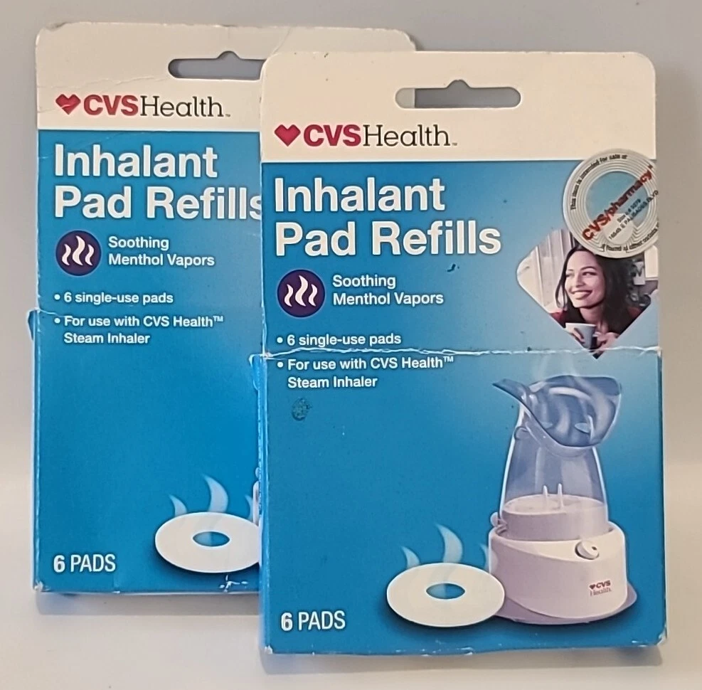 18 CVS INHALANT PAD REFILLS SOOTHING VAPOR FOR USE WITH CVS HEALTH STEAM INHALER 18 CVS INHALANT PAD REFILLS SOOTHING VAPOR FOR USE WITH CVS HEALTH STEAM INHALER