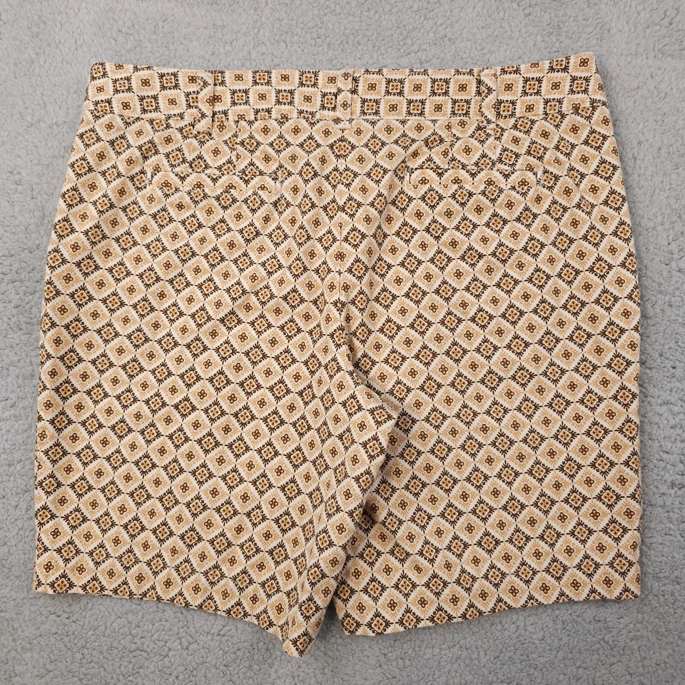 Pantalones Cortos Talbots Para Mujer 14 Marrón Geo Pellizco Plisado Bermudas Algodón Elastizado Informal 9" Foto 2 de 4