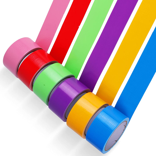 6 Pack Rainbow Colored Duct Tape, Colors Tape, Waterproof,15 Yards X 2