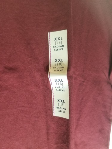 Cat & Jack Girl's Burgundy/Red Raglan Short Sleeve T-Shirt Size XXL(18) NWT - Picture 6 of 11