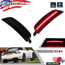 Smoked Lens Red LED Rear Wheel Side Marker Lights For 2016-2023 Mazda Miata MX-5