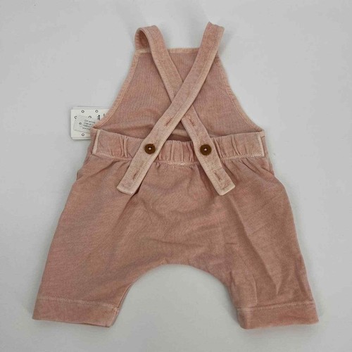 Nordstrom Babies' Grow With Me Organic Cotton Overalls In Pink Lotus Newborn NWT - Picture 3 of 6