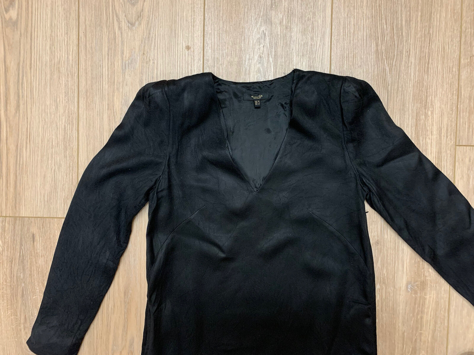 MASSIMO DUTTI DRESS BLACK SIZE 2 LONG SLEEVES FUL… - image 3