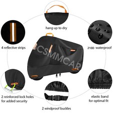 For Motorcycle Waterproof Heavy Duty Cover 4 Seasons Outside Storage Snow Rain.