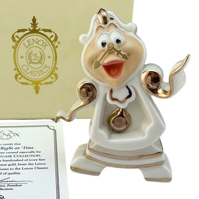Lenox China COGSWORTH Right on Time Beauty & The Beast Disney Showcase Figurine