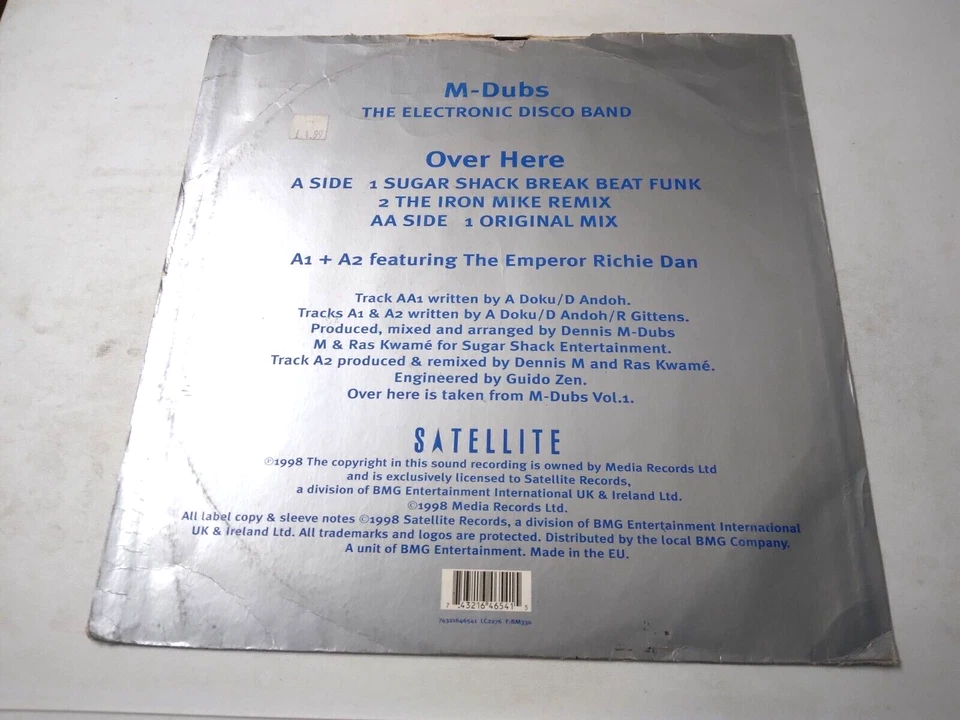 M-Dubs The Electronic Disco Band - Over Here - 12" Vinyl Single 1999 - Imagem 3 de 3