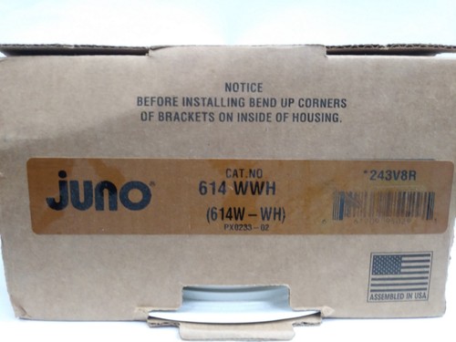 Juno Lighting 614W-WH 6-Inch Slope Downlight – White Baffle Trim For Sloped Ceilings, 5-1/2″ X 5-3/4″ Aperture
