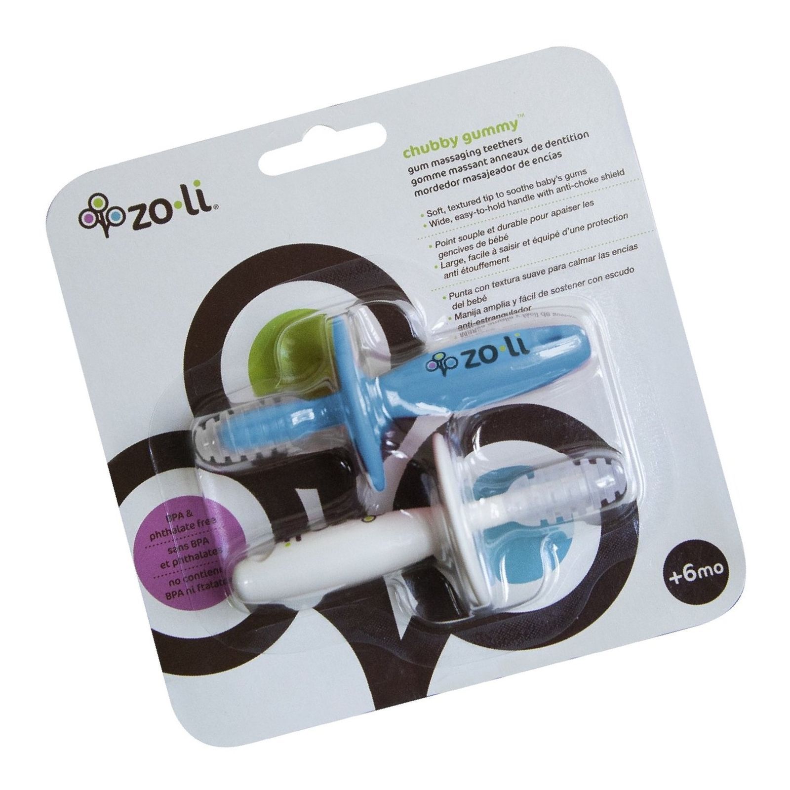 ZoLi CHUBBY GUMMY gum massaging teethers Blue White Pink Green