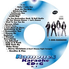 CUSTOM KARAOKE RAMONES v.1 21 GREAT SONG cdg CD G HARD-TO-FIND RARE BLITZKRIEG 