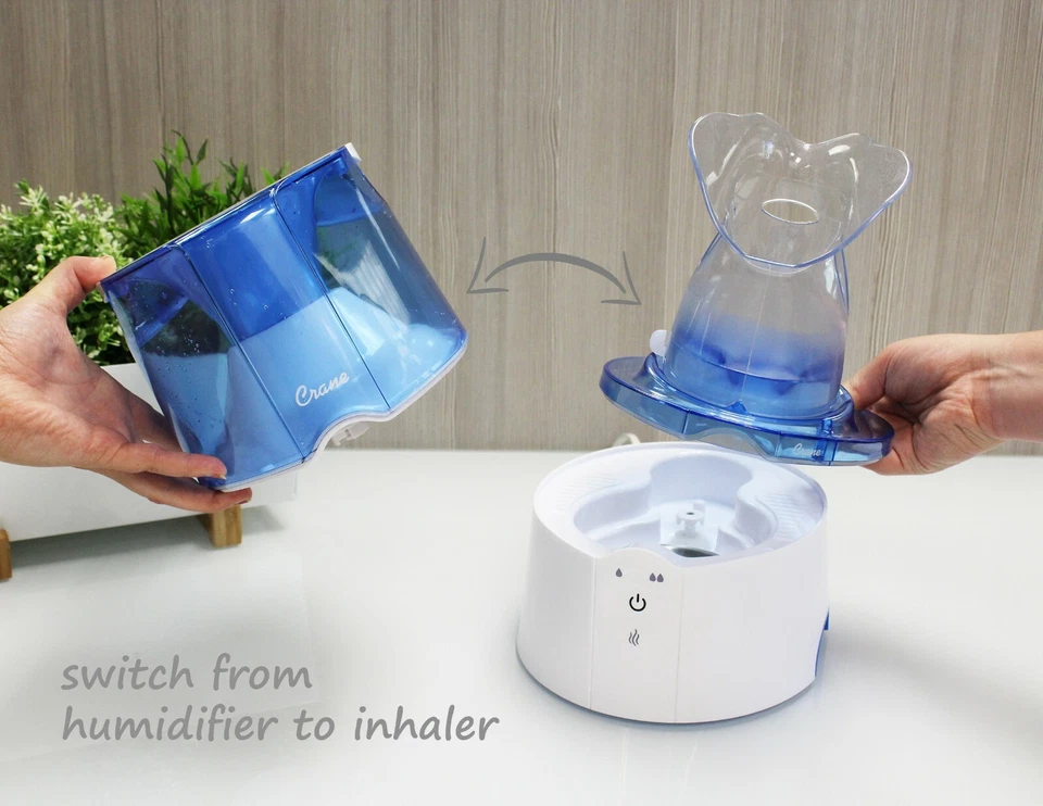 Crane Personal Steam Inhaler and Warm Mist Humidifier Blue and White - Image 4 of 4