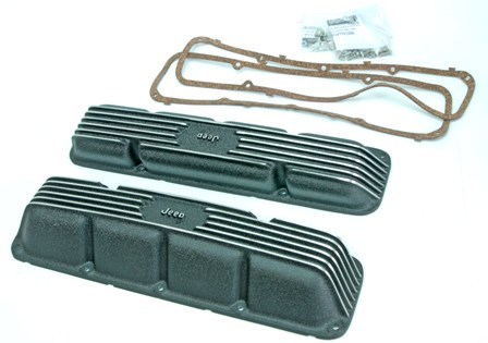 Caches culbuteurs noirs en aluminium pour moteur V8 AMC Jeep, kit de 2 pièces