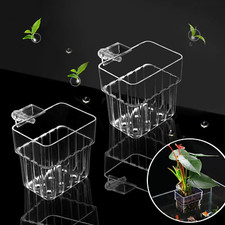 2 PCS Aquarium Plant Holder Top Hanging Fish Tank Plant Pot Aquarium Planter Cup
