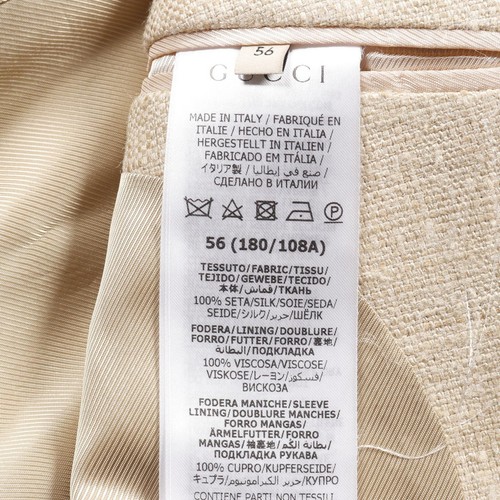 GUCCI Chaqueta a medida 686096 seda Beige Usado para hombre talla 56 - Imagen 5 de 5