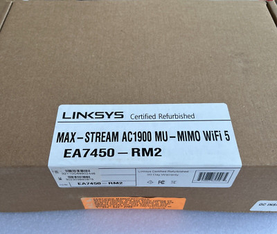 Linksys Max-Stream AC1900 MU-MIMO Gigabit Dual-Band Wi-Fi Router, EA7450(Refurb)