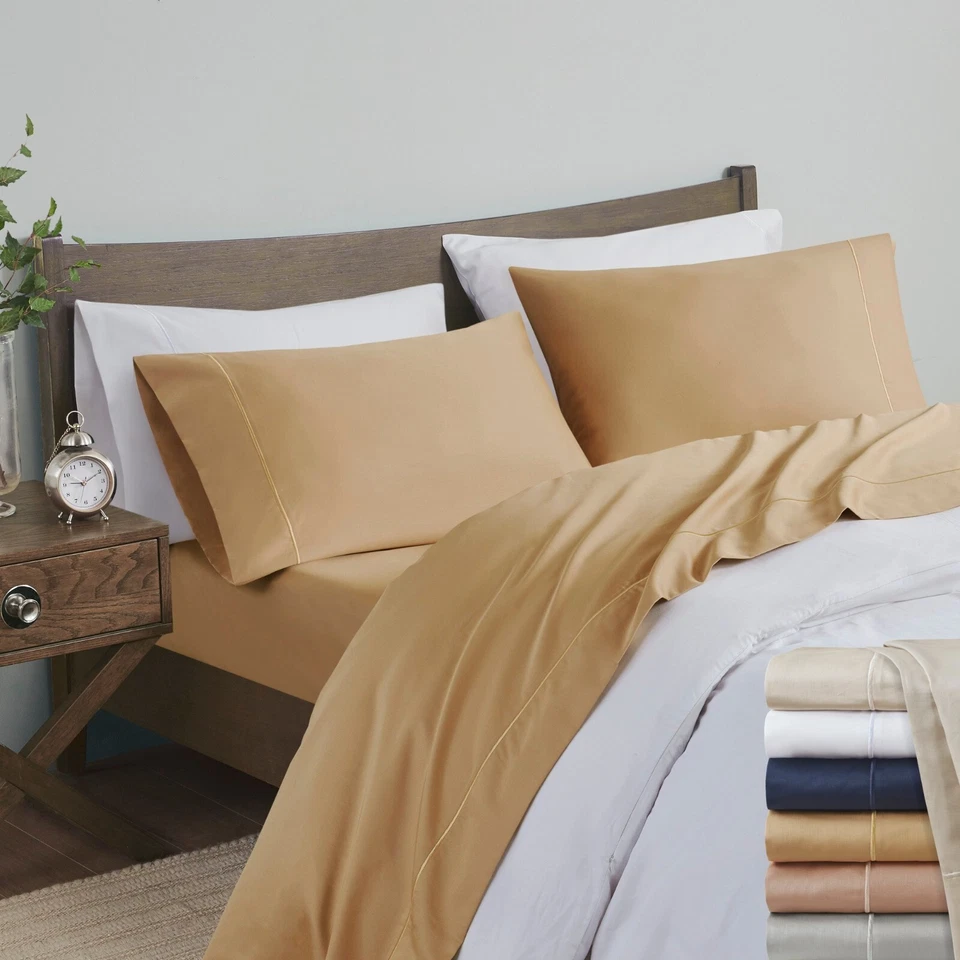 Madison Park 600 Thread Count Pima Cotton Deep Pocket Sheet Set - Image 3 of 4