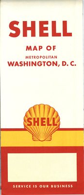 1956 Shell Road Map: Washington, D. C. NOS