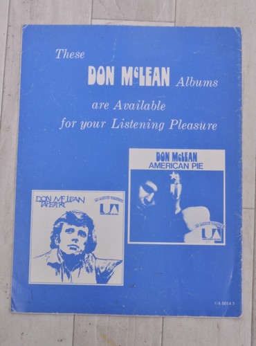 Don Mclean - Américain Pie Vintage Feuille Musique Livre Guitare Chords Lyrics - Imagen 2 de 3