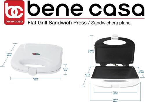 White Nonstick Grill Sandwich Maker with Cool-touch Handles & Aluminum Surface - Picture 9 of 9