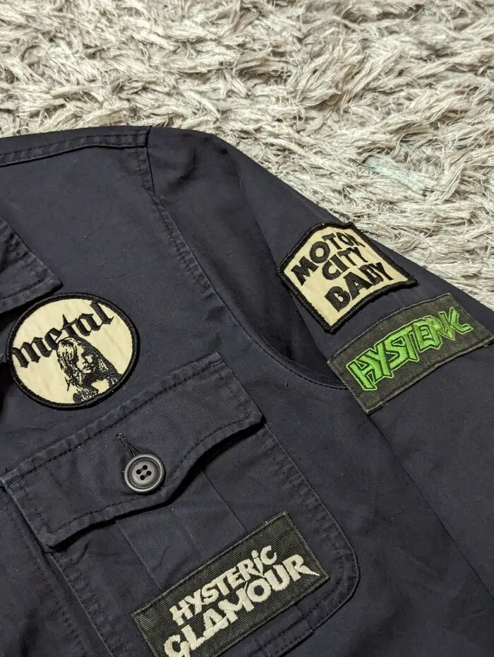 Vintage Hysteric Glamour M65 Jacket Metal Patches Coat Vintage Hysteric Glamour M65 Jacket Metal Patches Coat