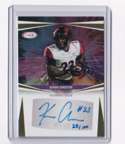 Kenan Christon 2025 Sage Low Series Gold Rookie Auto 28/100 San Diego State