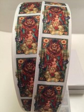 New 5 Yards 1 inch Beauty and Beast Grosgrain Ribbon