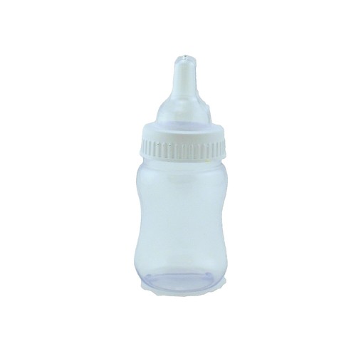 4.25 inch Fillable Plastic Mini Baby Bottles Blue Cap 12 Pieces