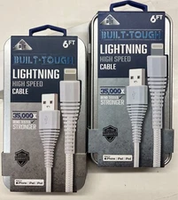 2/$19.99 iHip Built-Tough Apple High Speed 6 ft Charging Cable(BLT-05)
