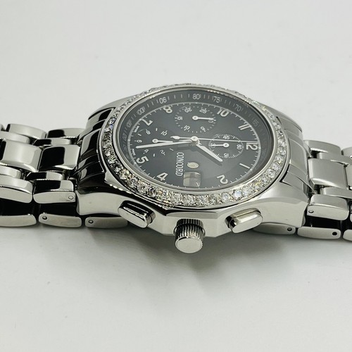 Concord Men's Watch 46 Real Diamonds Bezel Automatic Chronograph 40mm