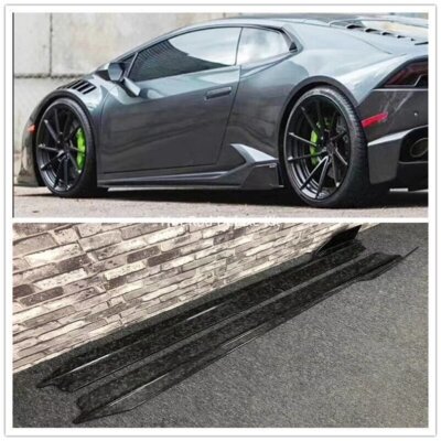 Forge Carbon Fiber Sideskirts Side Skirt Lip For Lamborghini Huracan LP580 LP610