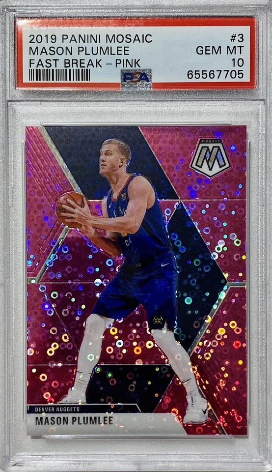 2019 Panini Mosaic #3 Mason Plumlee NBA Fast Break Pink #14/20 PSA 10 Gem Mint - Image 3 of 4