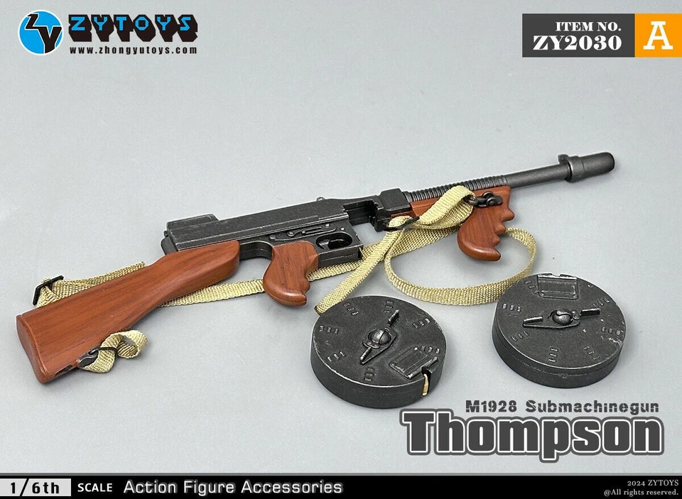ZYTOYS ZY2030A 1/6 M1928 Thompson Submachine Gun Weapon Model Fit 12''Figure Toy - Image 3 of 4