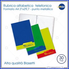 quaderno rubrica alfabetica telefonica maxi A4 a punto metallico blasetti 1387