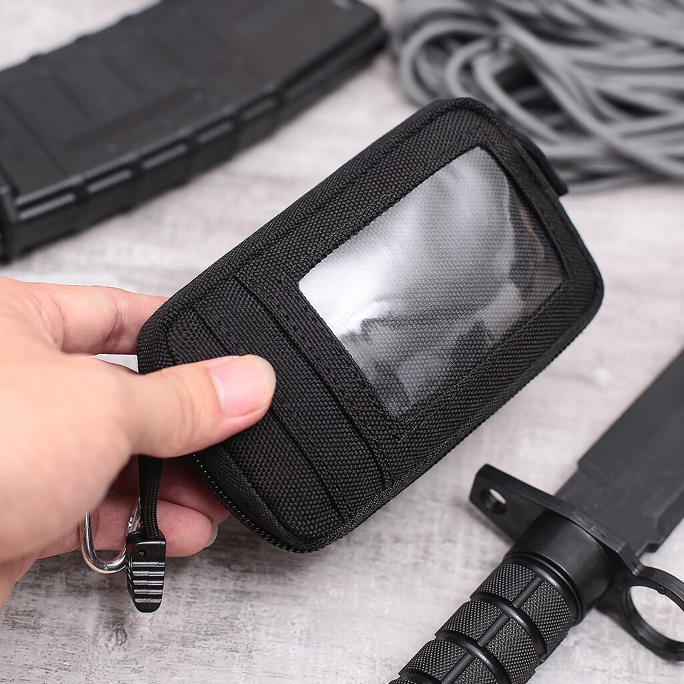 Tactical Molle Pouch Key EDC Wallet Coin ID Card Bag Hiking Money Waist ...