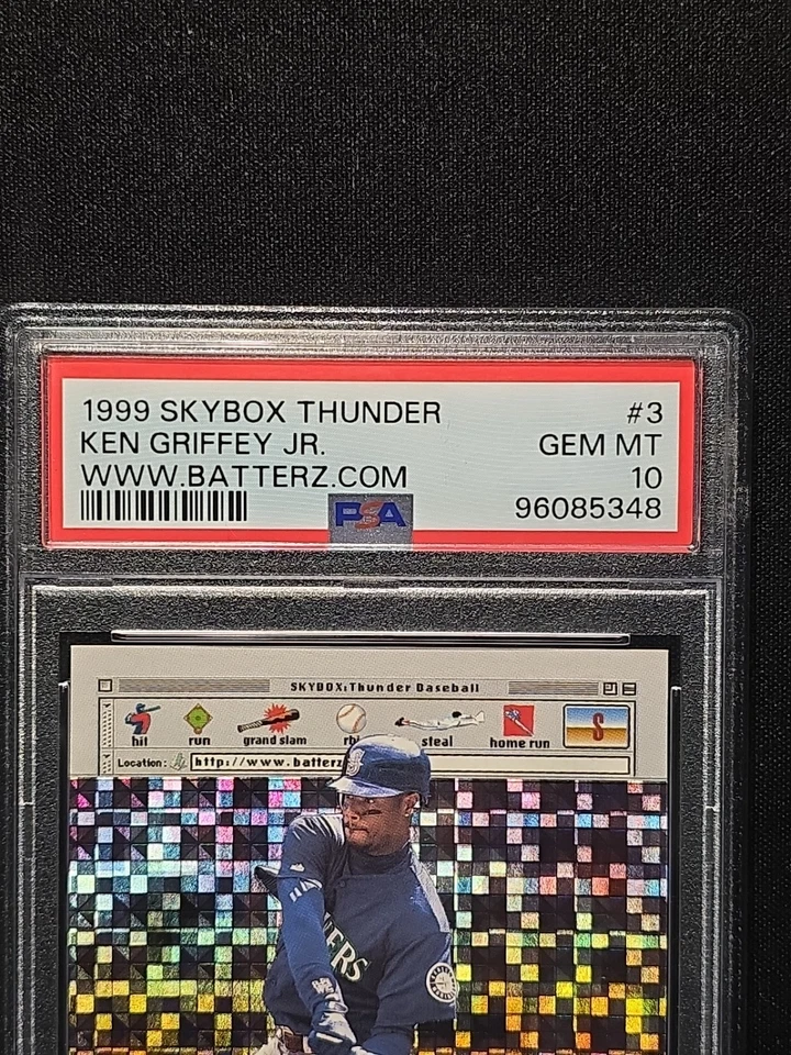 1999 Skybox Thunder Ken Griffey Jr. WWW.BATTERZ.COM SP! RARE PSA 10 GEM #3 - Image 2 of 4