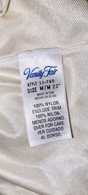  Vintage Lingerie Vanity Fair  Off White Nylon Half Slip Medium Short W  Slit 