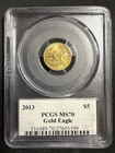 2013 US  Gold Eagle 1/10 oz $5 PCGS MS70