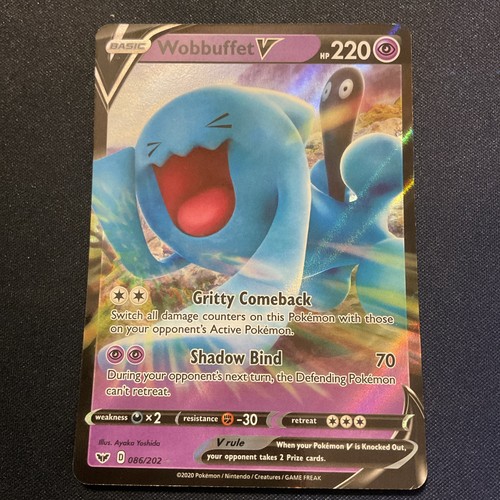 Wobbuffet V 086/202 Holo V Rare Sword & Shield Pokemon Near Mint