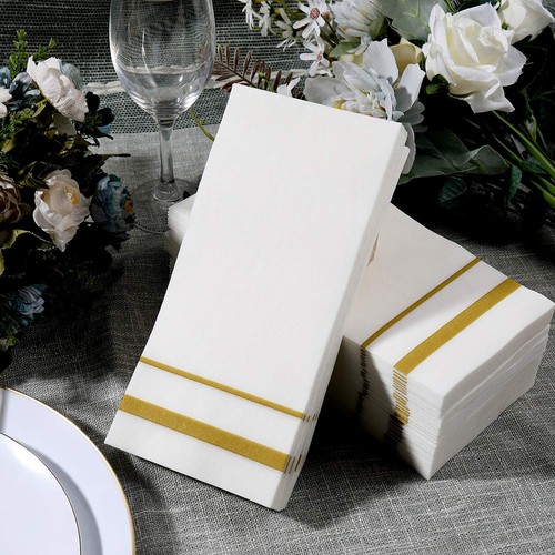 200 Linen Feel Disposable Bathroom Napkins, Soft and Absorbent Paper Guest To... - Picture 5 of 7