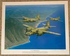 B-26 Marauder “An Air Medal Mission” signed print Lithograph - 320th Bomb Group