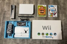 Nintendo Wii Console in Original Box - White Tested Working With 2 Games