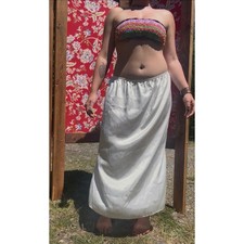 VTG Vanity Fair White Whimsy Semi Sheer Maxi Slip Skirt Size M-XL